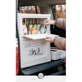  Camping Box 60L Large Capacity Folding Storage Box 25L 30L 50L Home Bedside Table Outdoor Travel Picnic PP Sundry Box