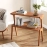 Narrow End Table for Living Room, 2-Tier Slim Sofa Side Table with Solid Wood Legs, Modern Tall End Table with Storage Shelf