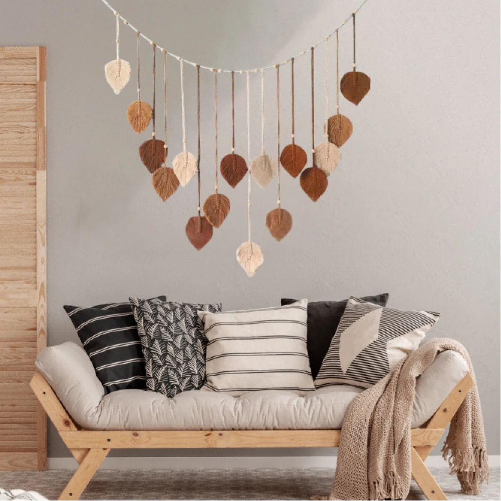 Home Decoration, Macrame Tapestry Macrame Leaf Feather Wall Hanging Decor for Living Room Bedroom Home Decoration, Macrame Tapestry Macrame Leaf Feather Wall Hanging Decor for Living Room Bedroom