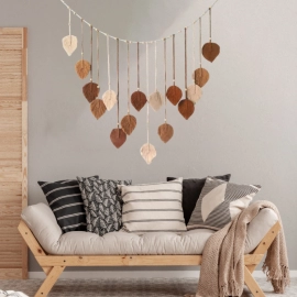  Home Decoration, Macrame Tapestry Macrame Leaf Feather Wall Hanging Decor for Living Room Bedroom