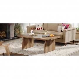 Rectangle Coffee Table, 47-Inch Wood Rectangular Living Room Table